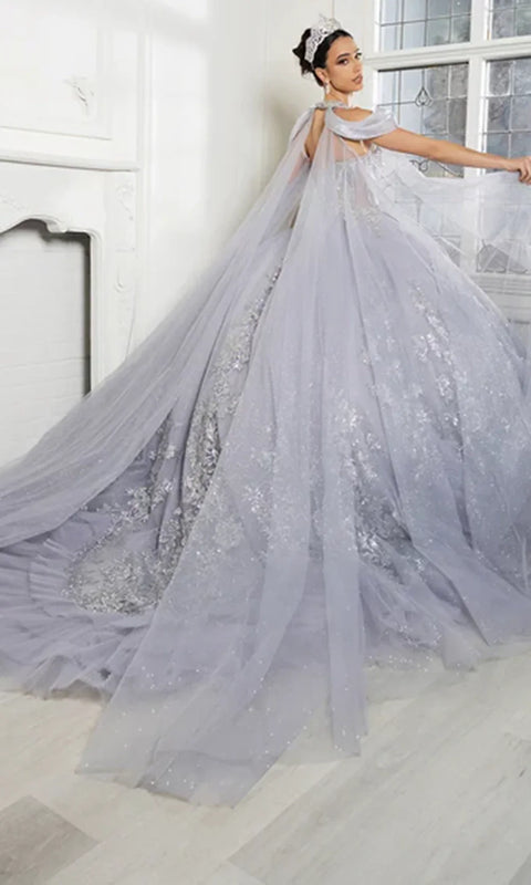 May Queen LK284 - Strapless Beaded Corset Ballgown