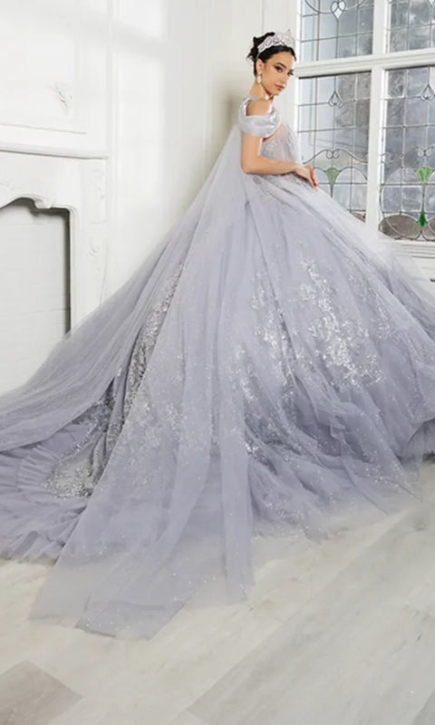 May Queen LK284 - Strapless Beaded Corset Ballgown