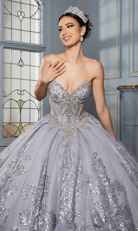May Queen LK284 - Strapless Beaded Corset Ballgown