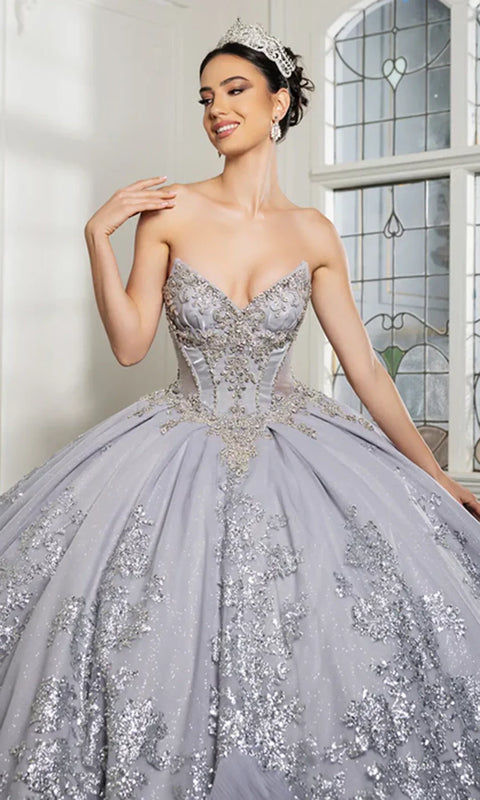 May Queen LK284 - Strapless Beaded Corset Ballgown