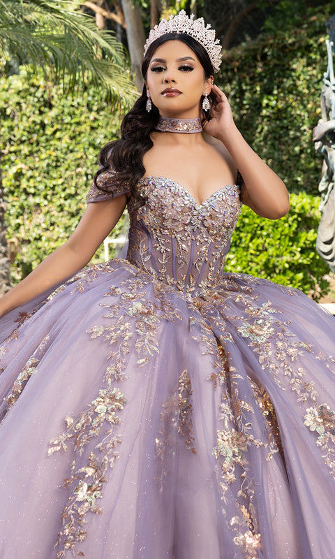 May Queen LK292 - Off Shoulder Beaded Embroidered Gown