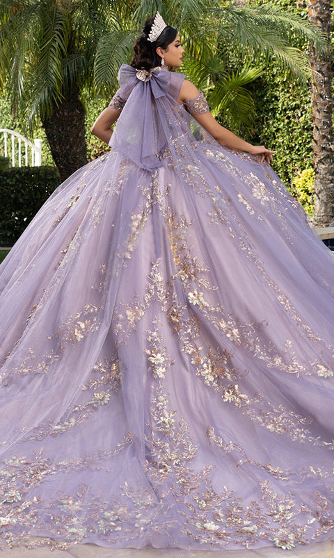 May Queen LK292 - Off Shoulder Beaded Embroidered Gown