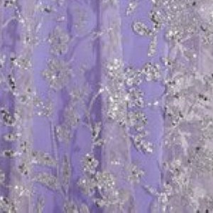 Eureka 9706 glitter print fitted v-neck gown — Lavender.Silver