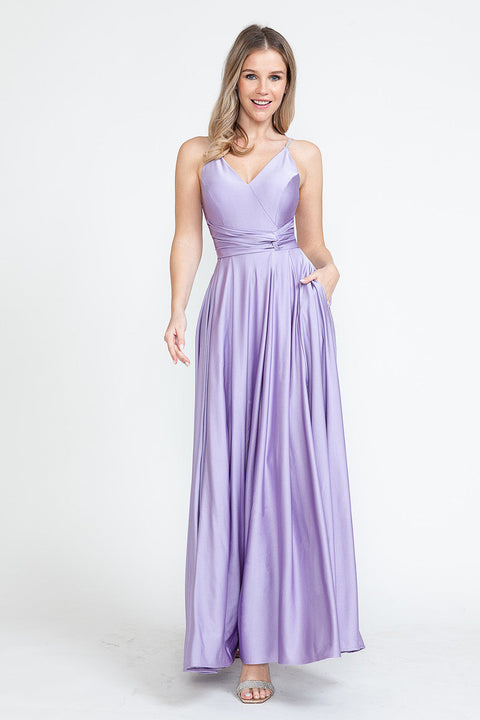 A Line Formal Slit Long Prom Dress Lenovia 5275