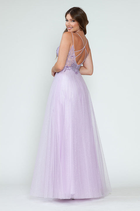 Long Beaded Sequin Formal Prom Dress Lenovia 8183
