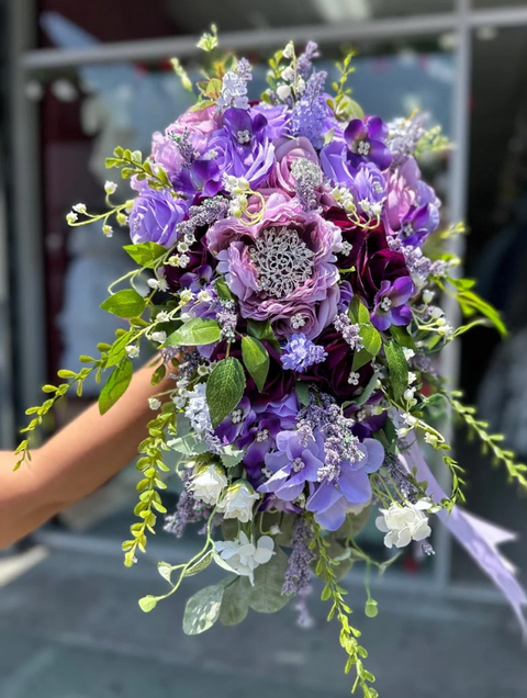 Long Bouquet in Lilac Garden Style