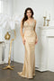 Juno M1006's Sleeveless Mermaid Gown with Stunning Embroidery