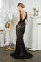 Turn heads in this sleeveless mermaid gown featuring a dazzling sequin print by Juno M1015.