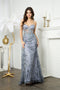 Juno M1021 Sparkling Sweetheart Corset Gown with Glitter Print and Overskirt