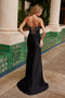 Nox Anabel M1707 Strapless Satin Gown with Bow Accent