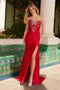 Nox Anabel M1707 Strapless Satin Gown with Bow Accent