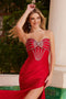 Nox Anabel M1707 Strapless Satin Gown with Bow Accent