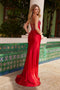 Nox Anabel M1707 Strapless Satin Gown with Bow Accent