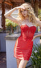 Strapless Mini Homecoming Dress: Nox Anabel M988