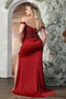May Queen MQ2018 Off-Shoulder Plus Size Prom Dress with Lace Appliqué