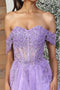 May Queen MQ2080 Sweetheart Leafy Appliqué Corset A-Line Short Hoco Dress