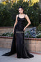 Sleeveless Sheath Gown with Lace Applique May Queen MQ2145B