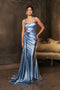 Sleeveless Sheath Gown with Lace Applique May Queen MQ2145B