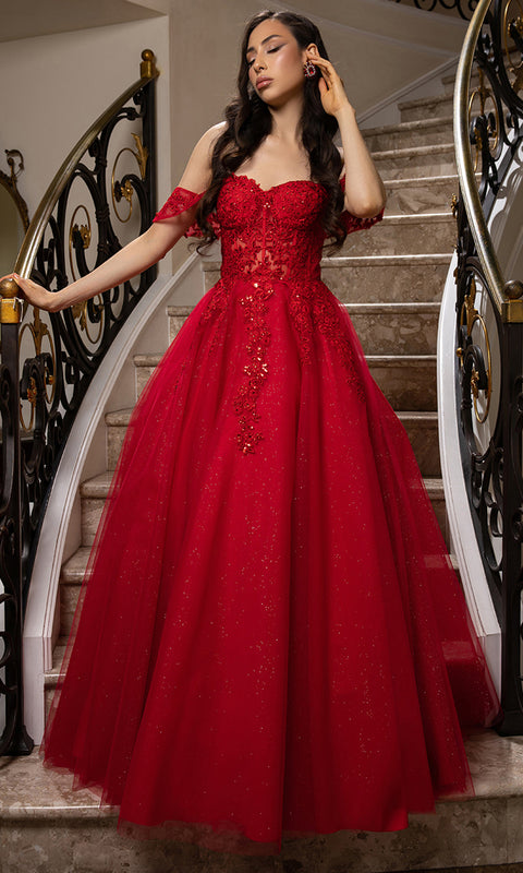 May Queen MQ2176 - Sweetheart A-Line Evening Gown