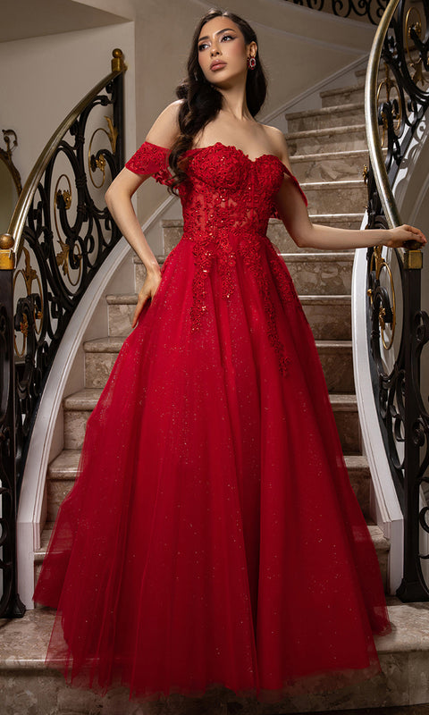 May Queen MQ2176 - Sweetheart A-Line Evening Gown