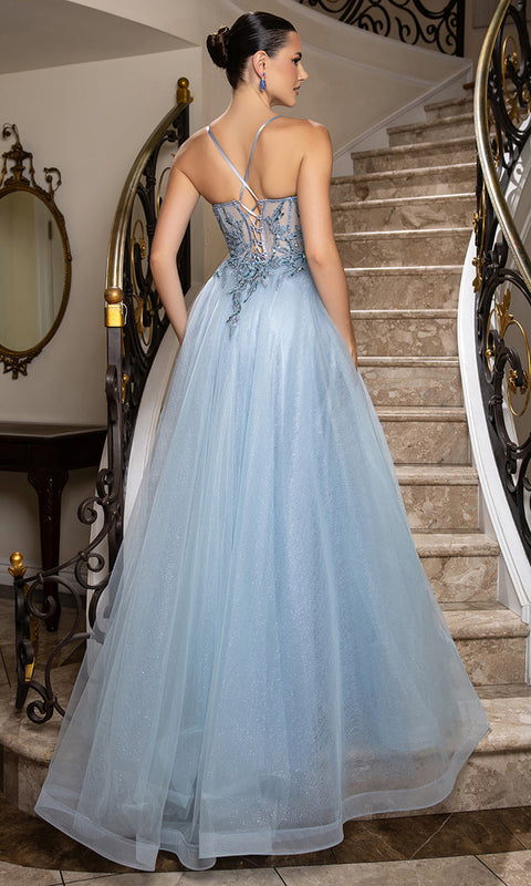 May Queen MQ2178 - Beaded Embellished Sleeveless Long Gown