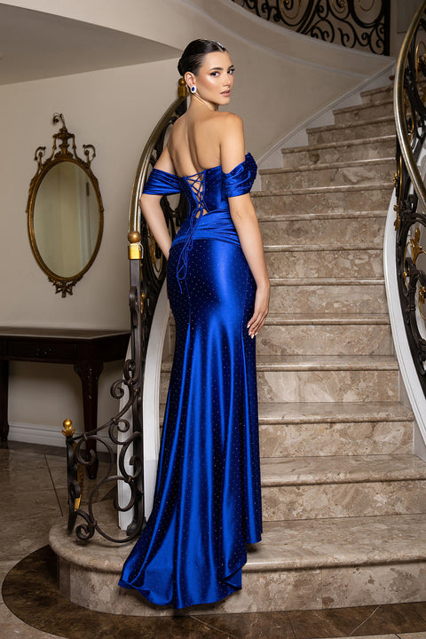 May Queen MQ2182 - Ruched Detail Sweetheart Sheath Gown