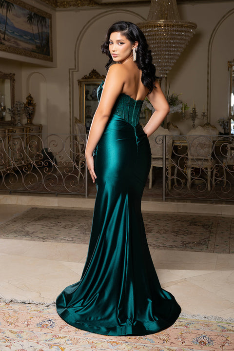 May Queen MQ2186 - Sweetheart Pleated Bodice Evening Gown