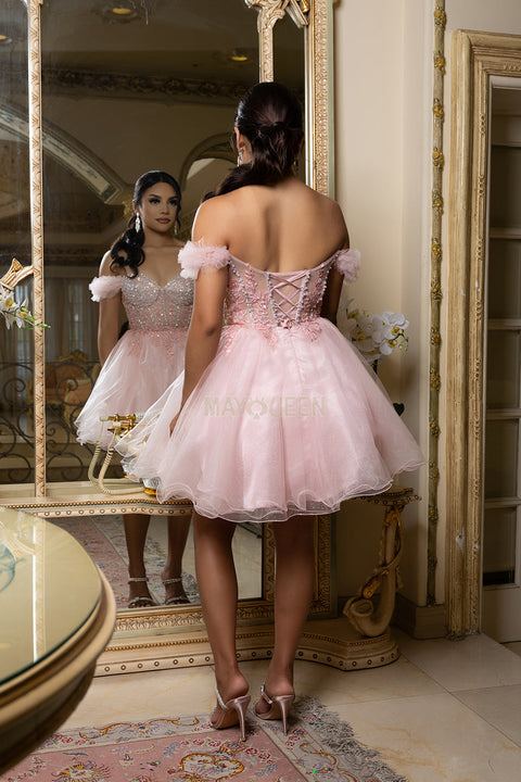 May Queen MQ2193 - Sweetheart Embellished Corset Party Dress