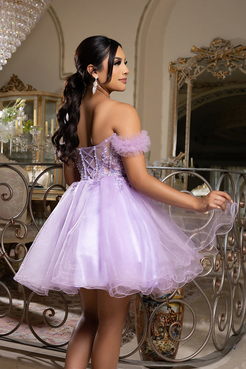 May Queen MQ2193 - Sweetheart Embellished Corset Party Dress