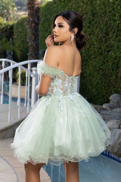 May Queen MQ2193 - Sweetheart Embellished Corset Party Dress