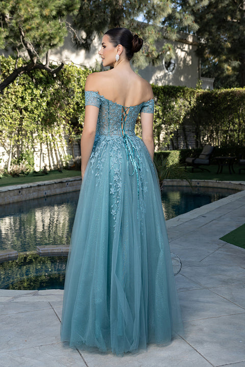 May Queen MQ2200 - Embroidered A-Line Evening Gown