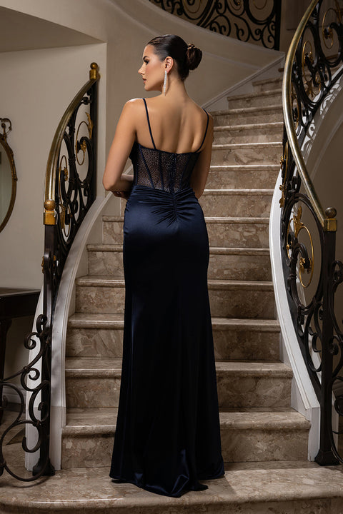 May Queen MQ2201 - Illusion Sweetheart Sheath Gown
