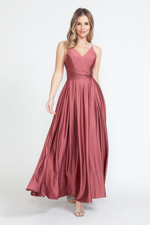 A Line Formal Slit Long Prom Dress Lenovia 5275