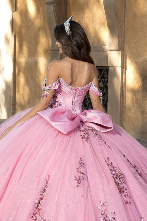 Bella Princess PQ1072 off shoulder bow ball gown by petite adele pq1072 — image 4.0