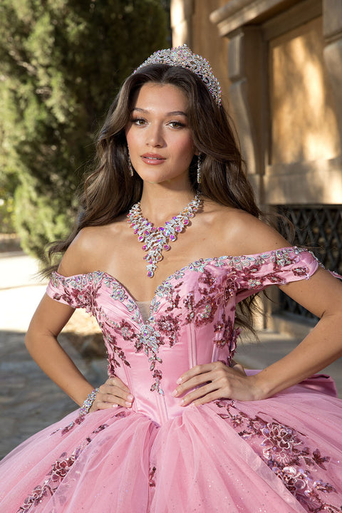 Bella Princess PQ1072 off shoulder bow ball gown by petite adele pq1072 — image 3.0