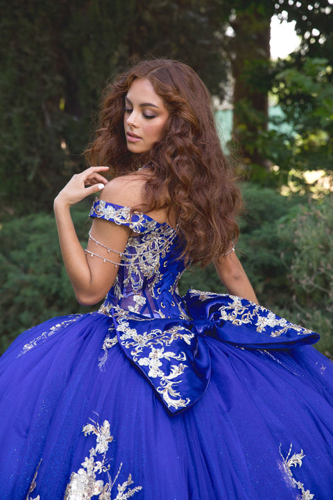 Bella Princess PQ1076 beaded off shoulder ball gown by petite adele pq1076 — image 7.0