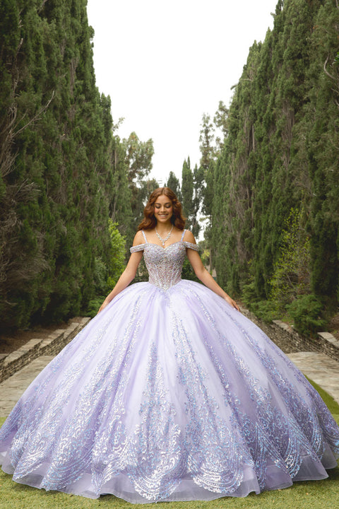 Bella Princess PQ1077 cold shoulder ball gown by petite adele pq1077 — image 5.0