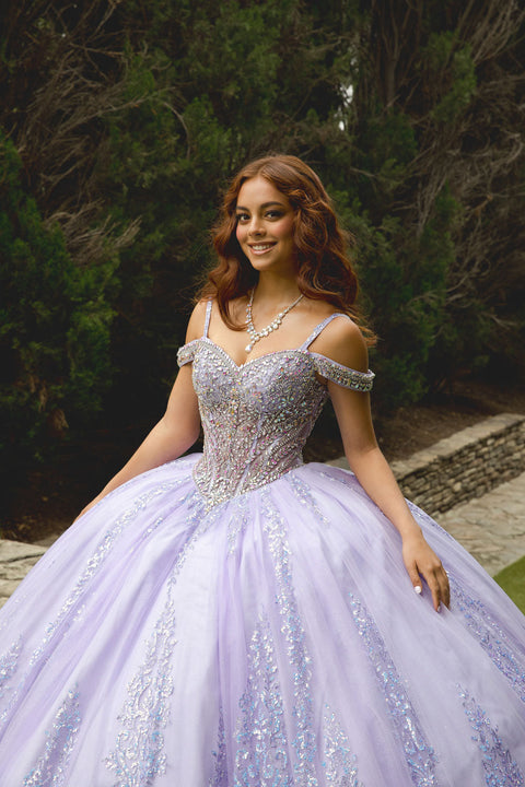 Bella Princess PQ1077 cold shoulder ball gown by petite adele pq1077 — image 7.0