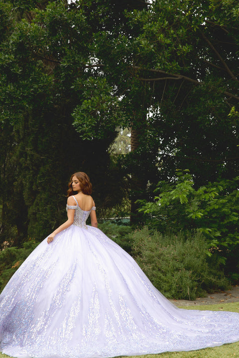 Bella Princess PQ1077 cold shoulder ball gown by petite adele pq1077 — image 2.0
