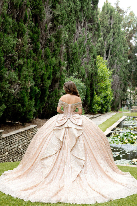 Bella Princess PQ1087 off shoulder corset ball gown by petite adele pq1087 — image 6.0