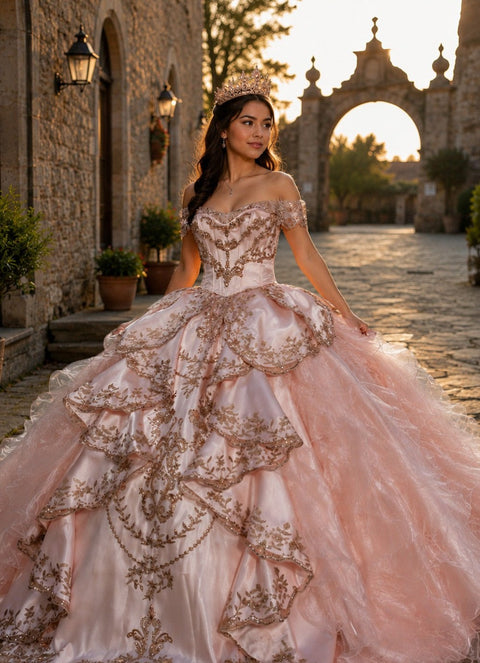 Bella Princess PQ1114 off shoulder layered ball gown — image 1.0