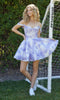 Watercolor-Print Homecoming Dress: Nox Anabel Q176