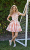 Watercolor-Print Homecoming Dress: Nox Anabel Q176