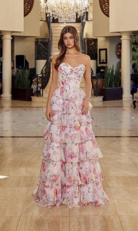 Nox Anabel Q1779 Long Prom Gown with Elegant Silhouette