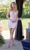 Sheer-Corset Mini Hoco Dress: Nox Anabel Q177