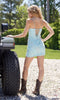 Lace-Up Short Beaded Homecoming Dress by Nox Anabel Q179