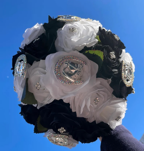Quinceañera Bouquet in Black White Charro