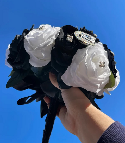 Quinceañera Bouquet in Black White Charro