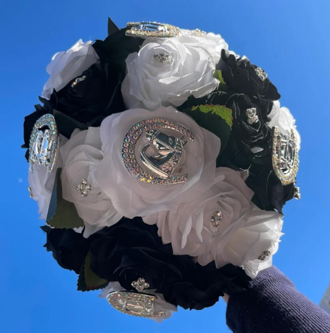 Quinceañera Bouquet in Black White Charro