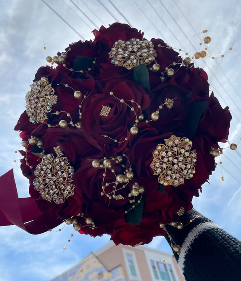 Quinceañera Bouquet in Burgundy